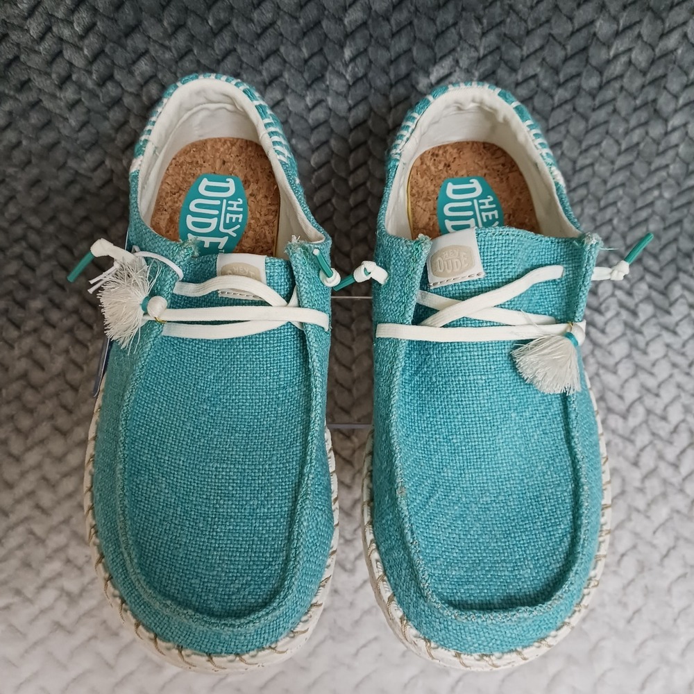 Hey Dude Wendy Funk Coastal Jute Women's Sneakers Shoes Ceramic Blue Size 6 - Picture 5 of 10